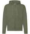 SS16M 62062 Classic Zip Through Hooded Sweat Classic Olive colour image